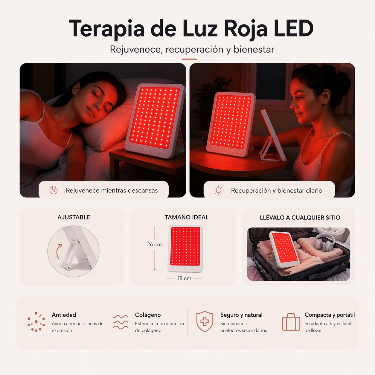 Dispositivo portátil terapia led