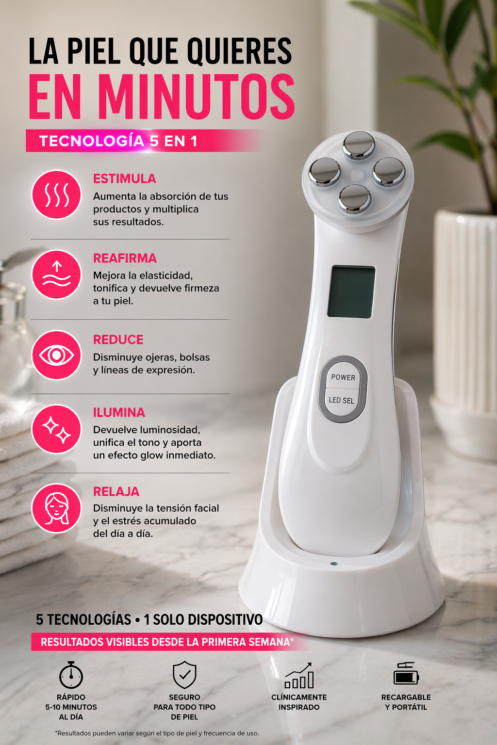 Led estiramiento/ masajeador facial