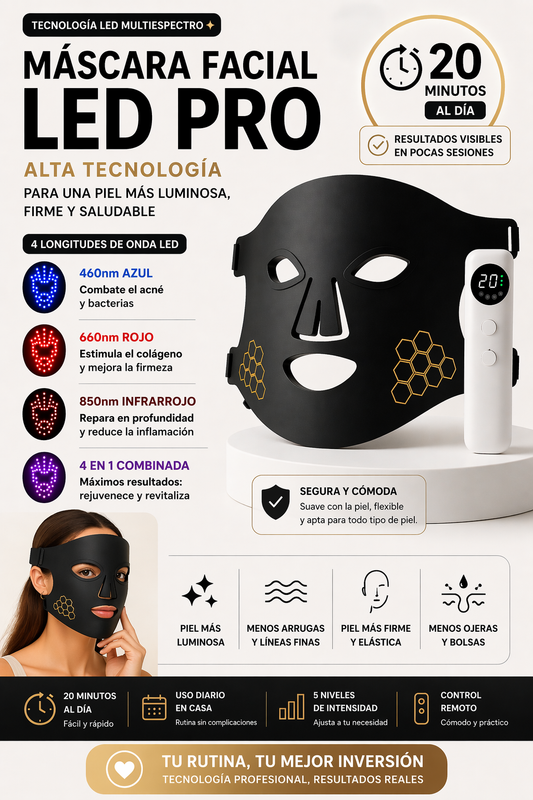 Máscara facial led pro